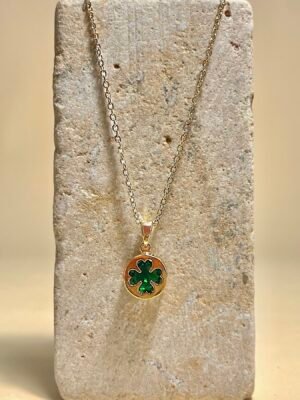 Collier rond strass vert