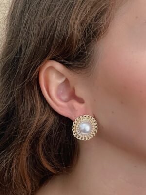 Boucles d’oreilles perles et strass