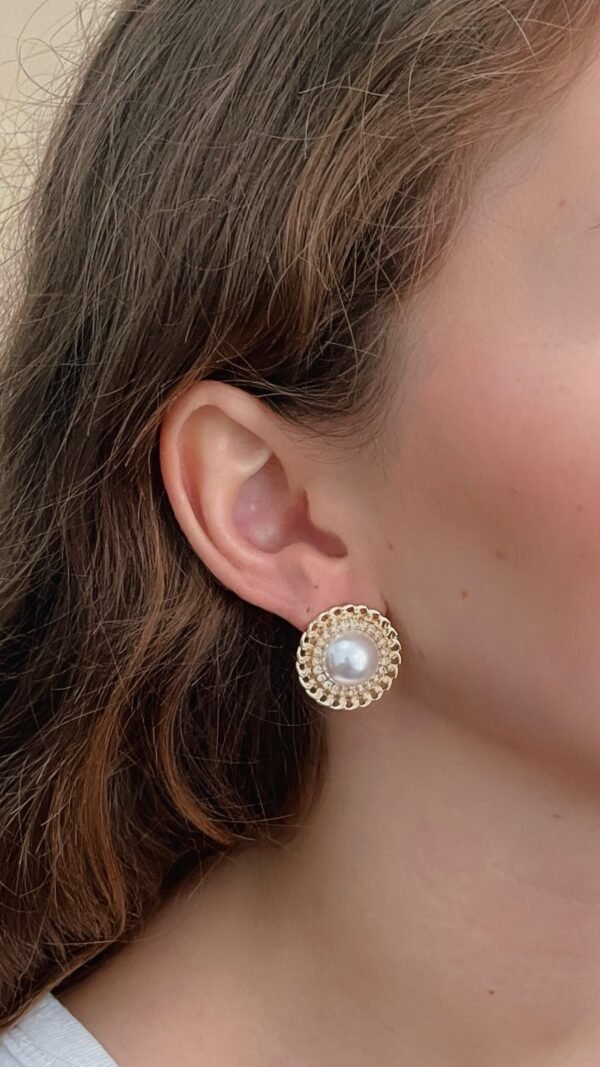 Boucles d’oreilles perles et strass