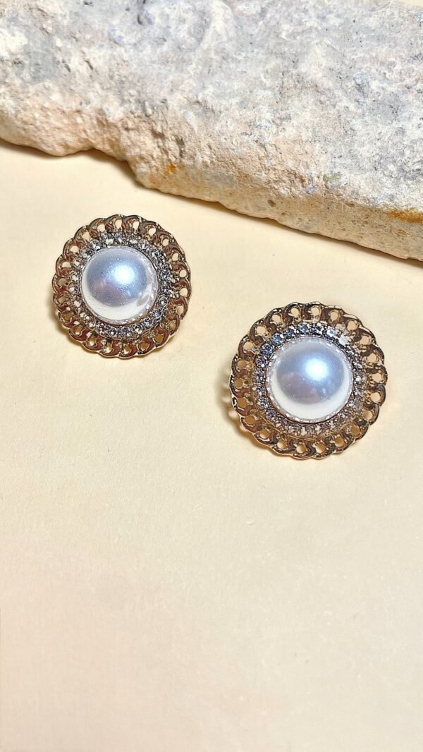 Boucles d’oreilles perles et strass – Image 3