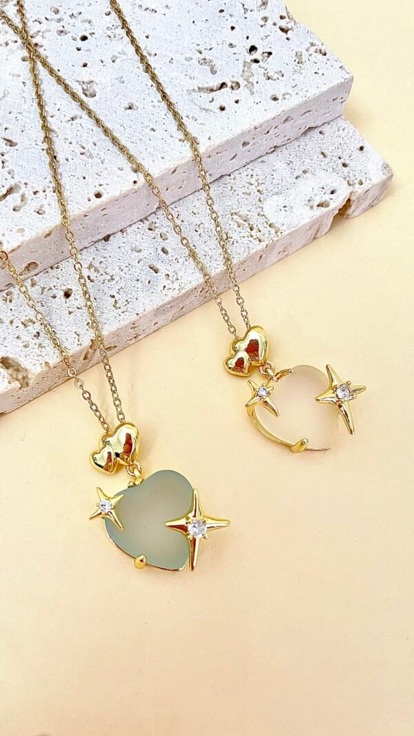 Collier acier inoxydable coeur