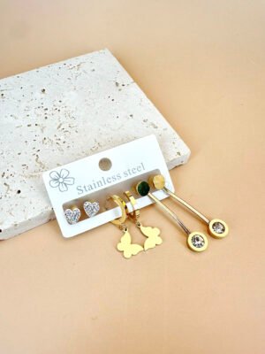 3 Boucles d’oreilles Acier inoxydable