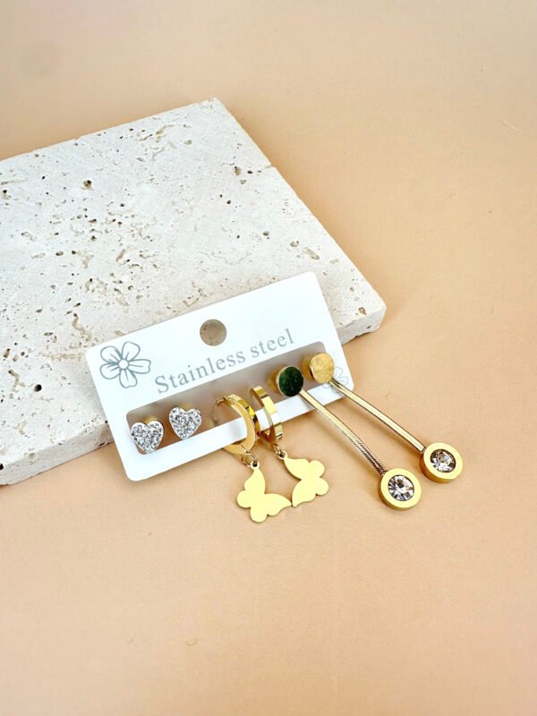 3 Boucles d'oreilles Acier inoxydable