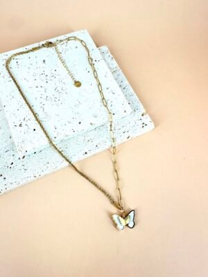 Collier Acier Inoxydable Papillon
