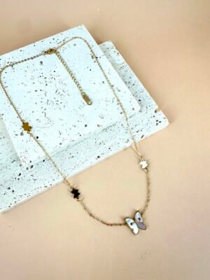 Collier Acier Inoxydable Papillon