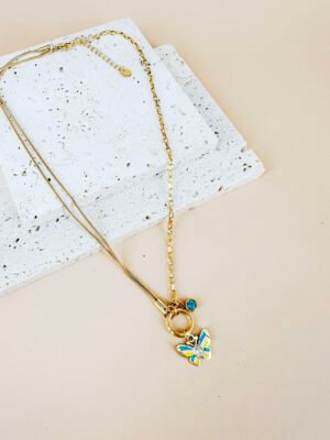 Collier Acier Inoxydable Papillon