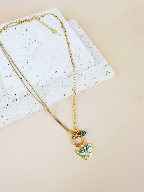 Collier Acier Inoxydable Papillon