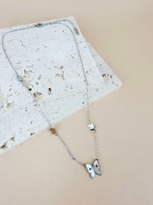 Collier Acier Inoxydable Papillon