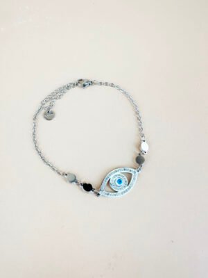 Bracelet Acier Inoxydable oeil argenté