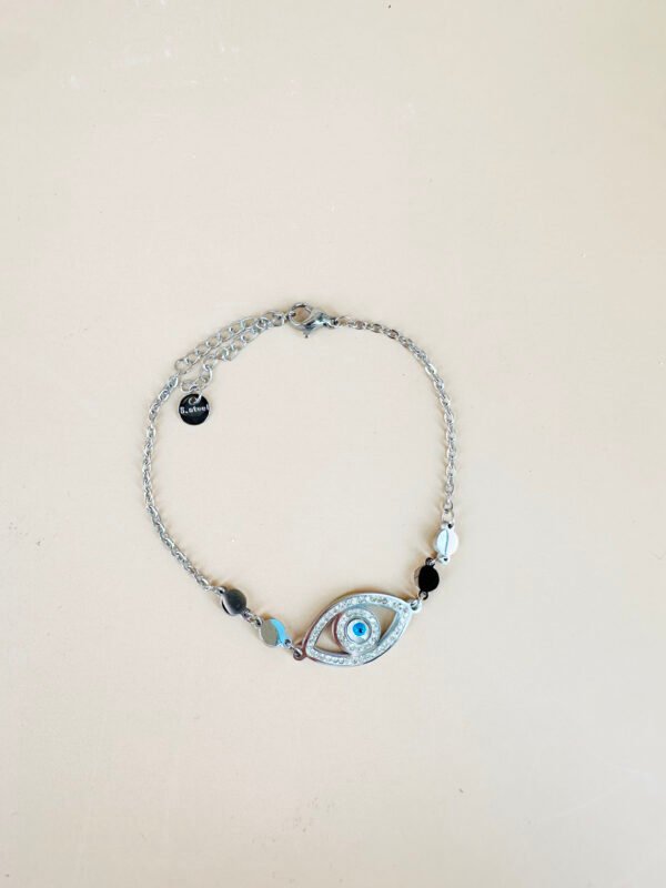 Bracelet Acier Inoxydable oeil argenté – Image 3