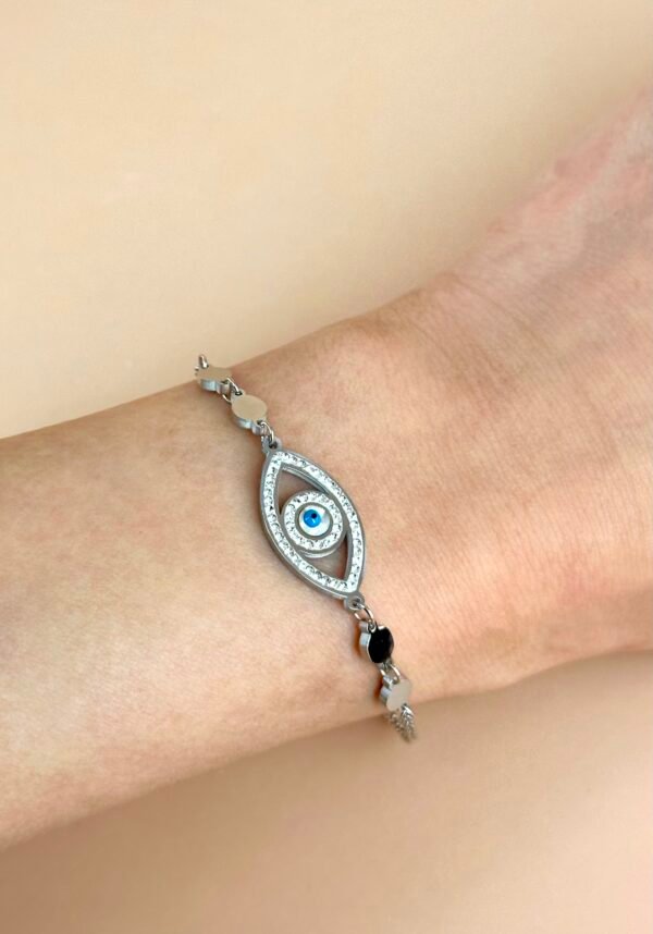 Bracelet Acier Inoxydable oeil argenté – Image 2