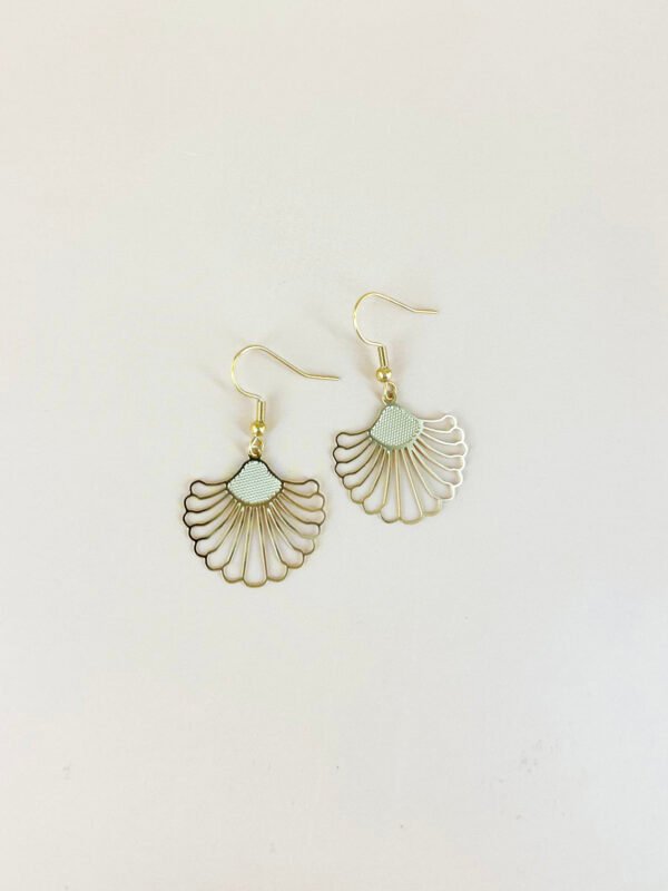 Boucles d'oreilles filigrane coquillage acier inoxydable