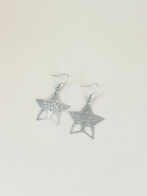Boucles d’oreilles étoile arbre de vie filigrane acier inoxydable