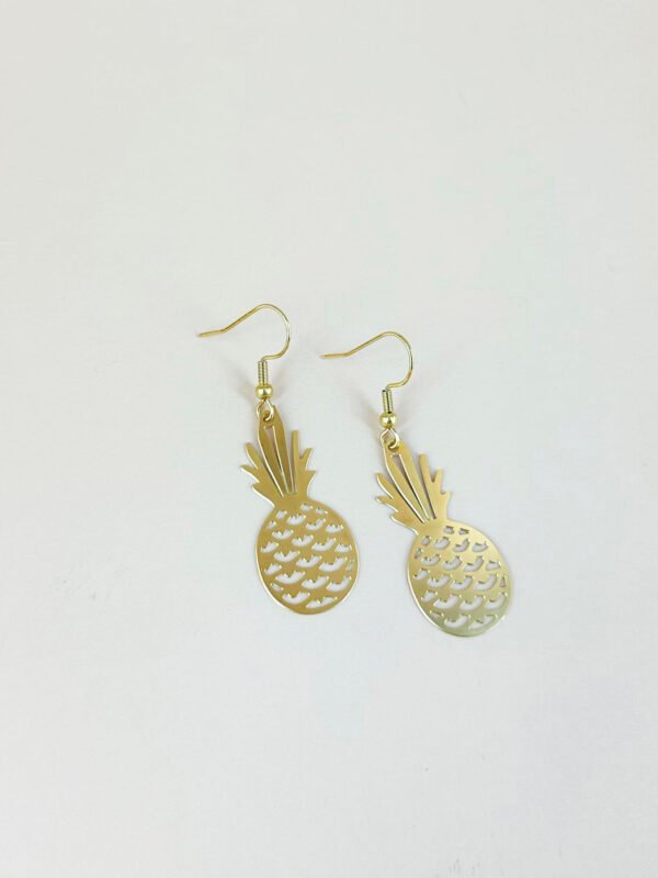 Boucles d'oreilles ananas filigranes acier inoxydable – Image 3