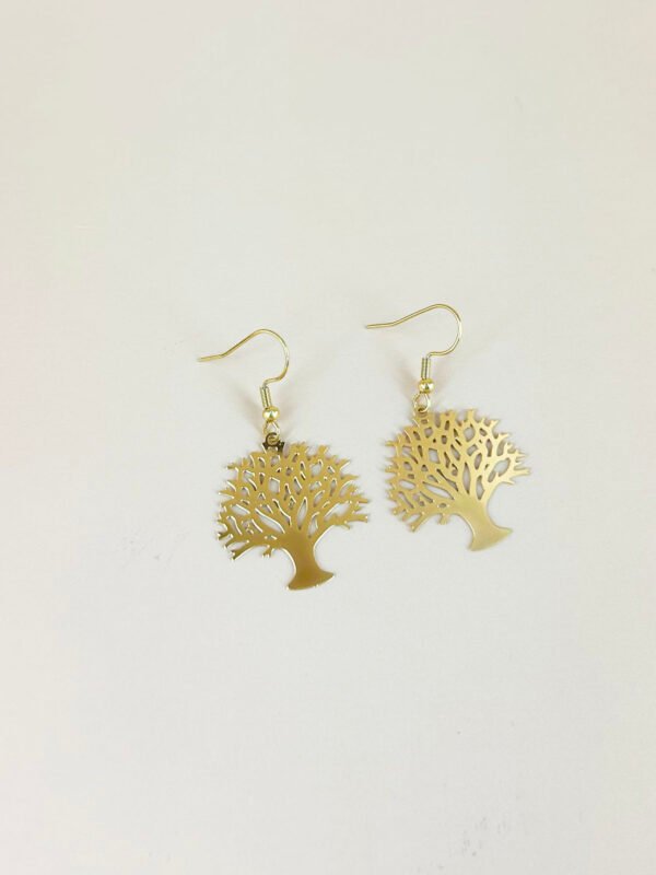 Boucles d'oreilles arbre de vie filigranes acier inoxydable – Image 2