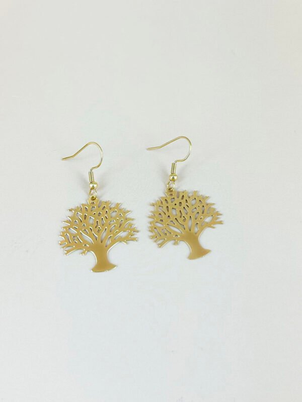 Boucles d'oreilles arbre de vie filigranes acier inoxydable – Image 4