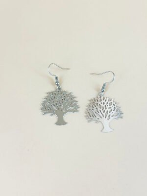 Boucles d’oreilles arbre de vie filigranes acier inoxydable