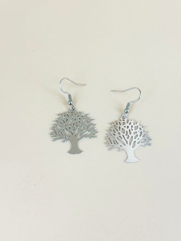 Boucles d'oreilles arbre de vie filigranes acier inoxydable