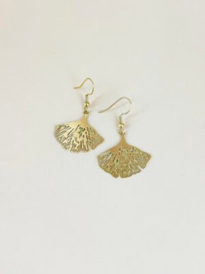 Boucles d’oreilles Ginkgo filigranes acier inoxydable