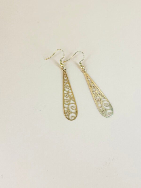 Boucles d'oreilles long filigranes acier inoxydable – Image 4