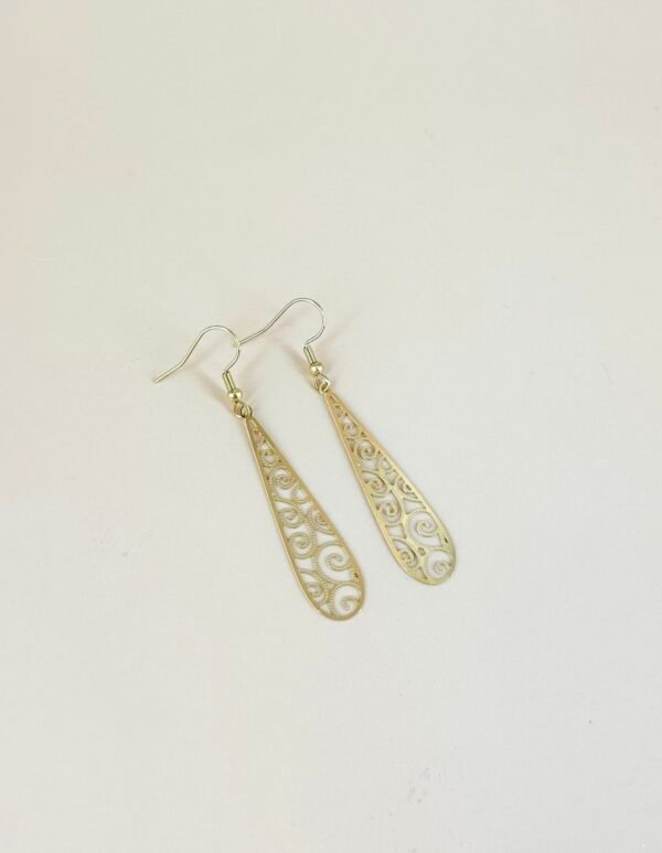 Boucles d'oreilles long filigranes acier inoxydable – Image 3