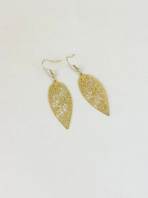 Boucles d’oreilles feuilles filigranes acier inoxydable