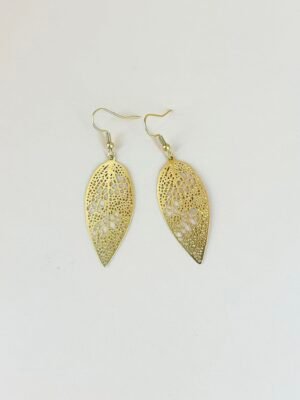 Boucles d’oreilles feuilles filigranes acier inoxydable