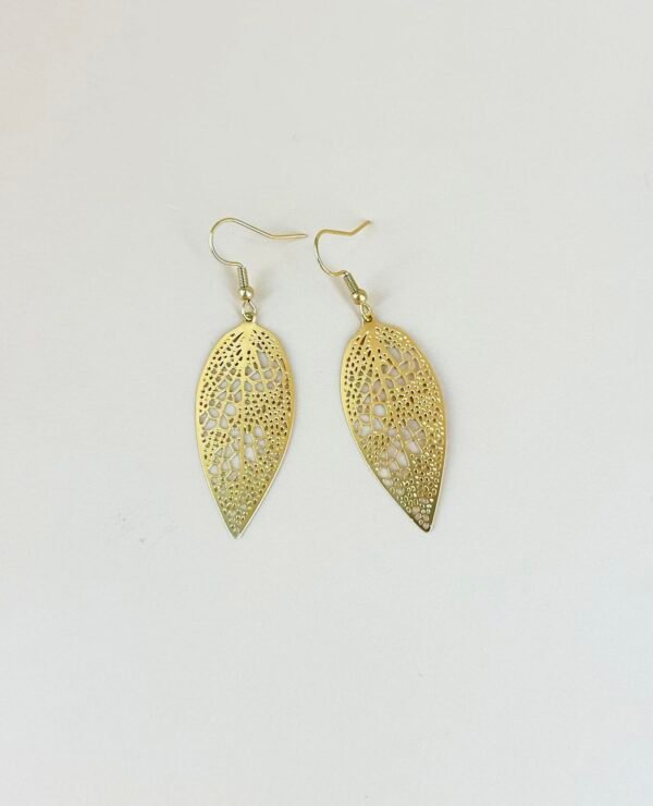 Boucles d'oreilles feuilles filigranes acier inoxydable