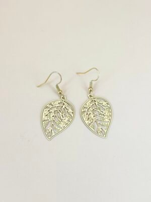 Boucles d’oreilles feuilles filigranes acier inoxydable