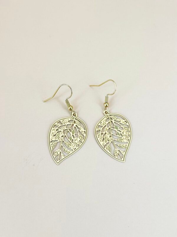 Boucles d'oreilles feuilles filigranes acier inoxydable