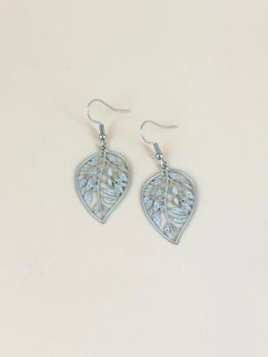 Boucles d’oreilles feuilles filigranes acier inoxydable