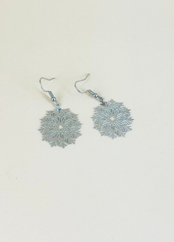 Boucles d'oreilles flocon neige  filigranes acier inoxydable – Image 2