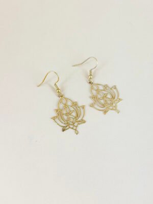 Boucles d’oreilles lotus filigranes acier inoxydable