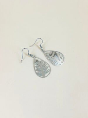 Boucles d’oreilles feuilles filigranes acier inoxydable
