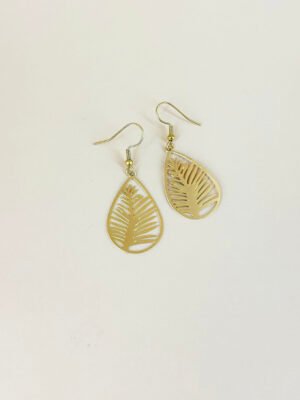 Boucles d’oreilles feuilles filigranes acier inoxydable