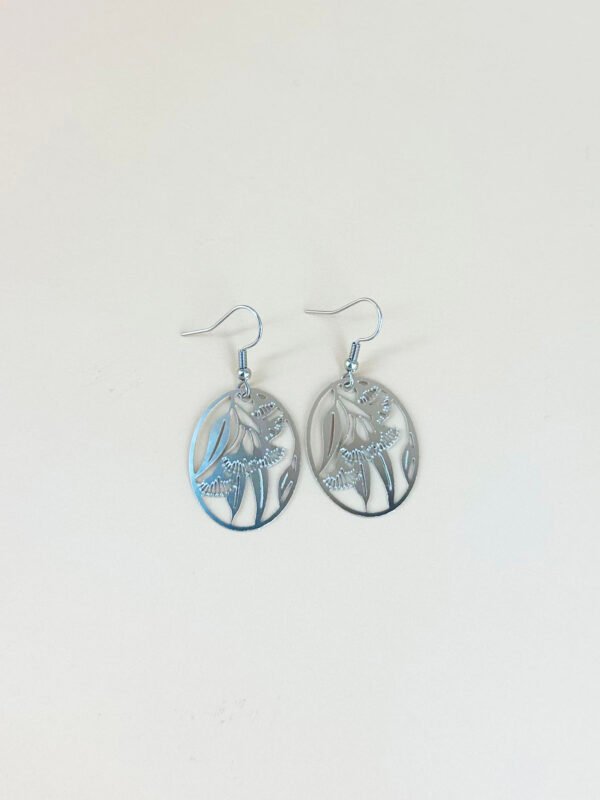 Boucles d'oreilles feuilles filigranes acier inoxydable – Image 3