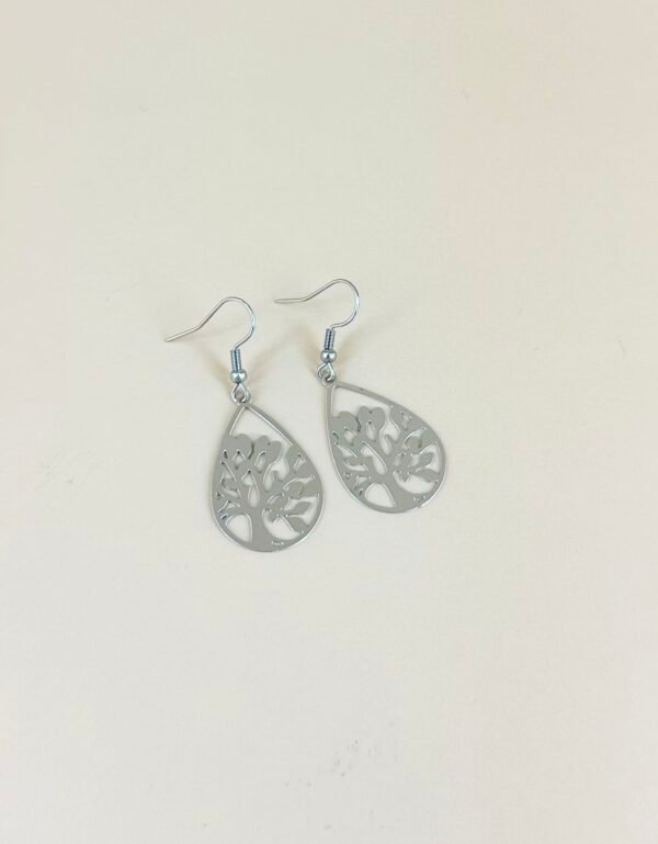 Boucles d'oreilles arbre filigranes acier inoxydable – Image 4