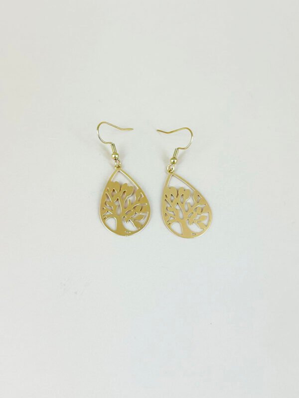 Boucles d'oreilles arbre filigranes acier inoxydable – Image 2