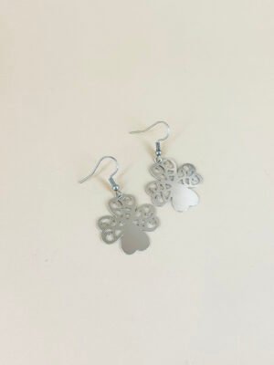 Boucles d’oreilles trèfles filigranes acier inoxydable
