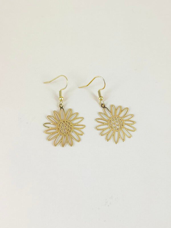 Boucles d'oreilles fleurs filigranes acier inoxydable – Image 3