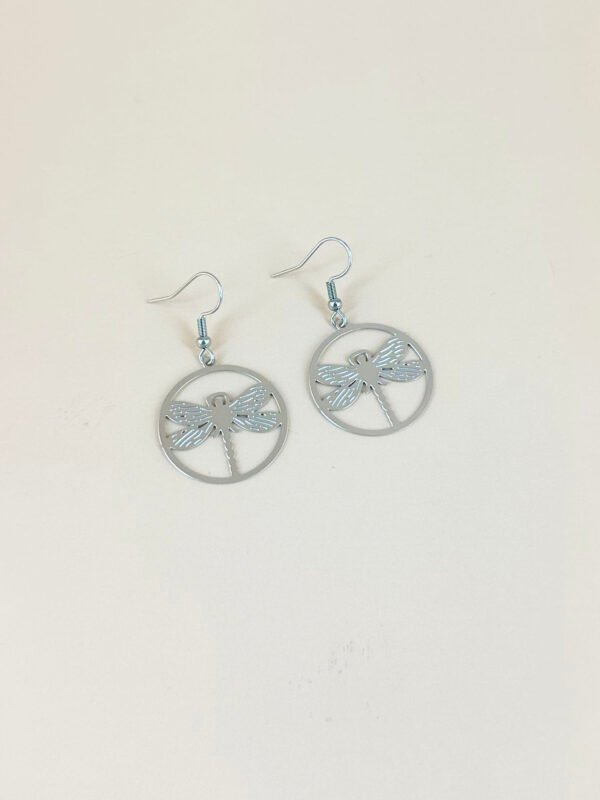 Boucles d'oreilles libellule filigranes acier inoxydable – Image 4