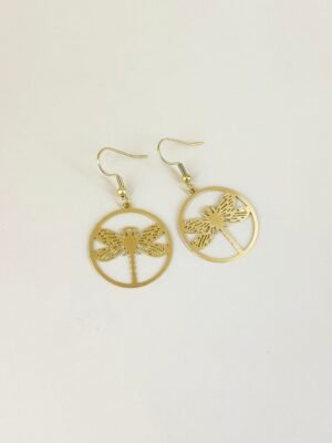 Boucles d’oreilles libellule filigranes acier inoxydable