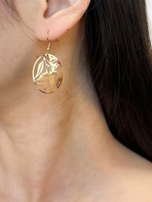 Boucles d’oreilles feuilles filigranes acier inoxydable