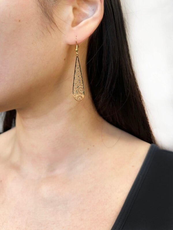 Boucles d'oreilles long filigranes acier inoxydable