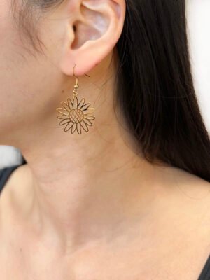 Boucles d’oreilles fleurs filigranes acier inoxydable
