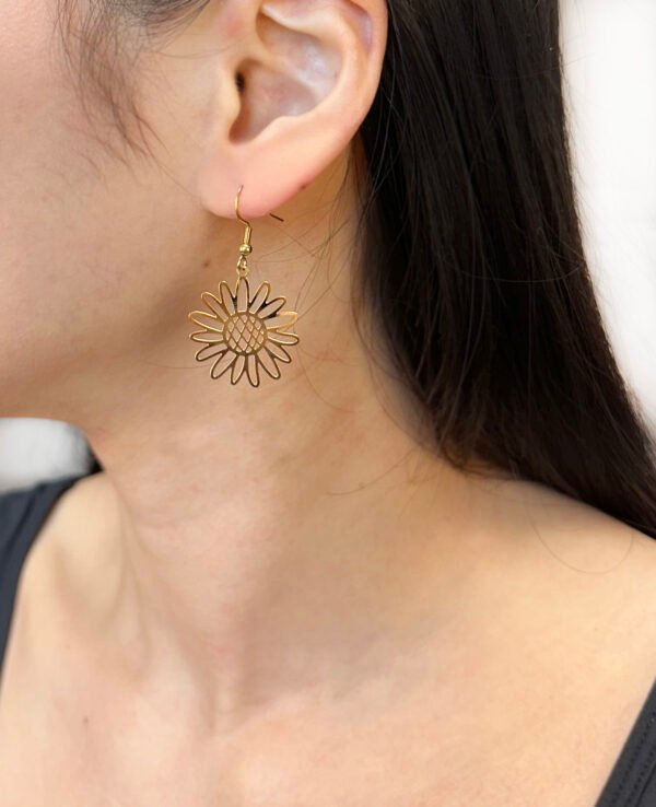 Boucles d'oreilles fleurs filigranes acier inoxydable