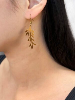 Boucles d’oreilles feuilles filigranes acier inoxydable