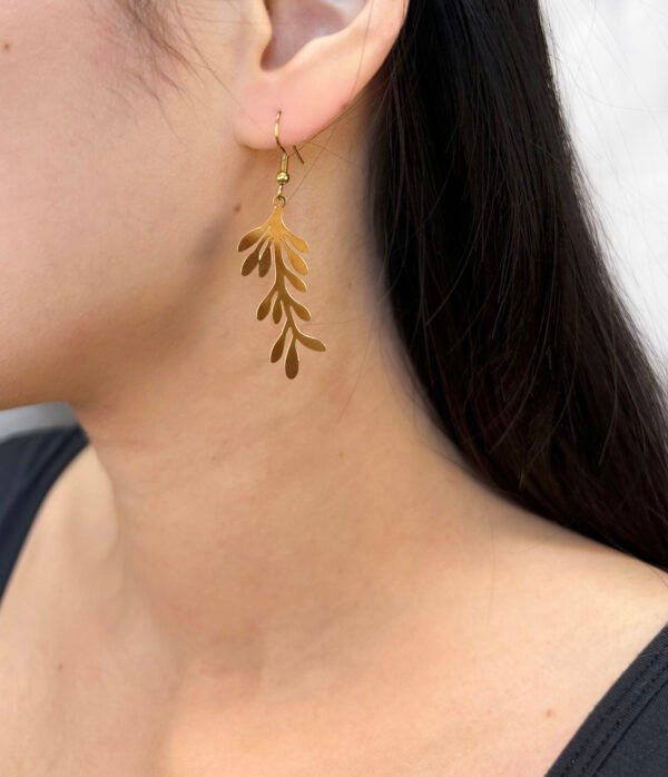 Boucles d'oreilles feuilles filigranes acier inoxydable