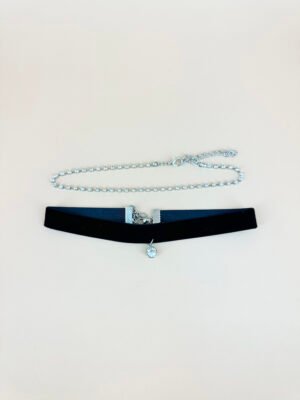 Collier Ras cou strass et velour