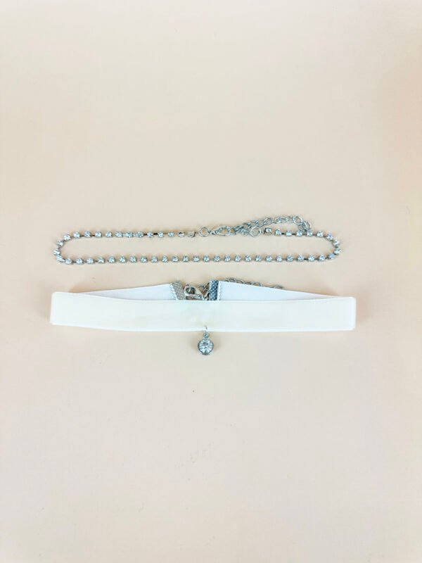 Collier Ras cou strass et velour – Image 4